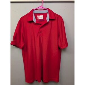 Chick Fil A Oobe Team Polo Shirt Mens Medium Red Recycled Fabric Golf Polyester
